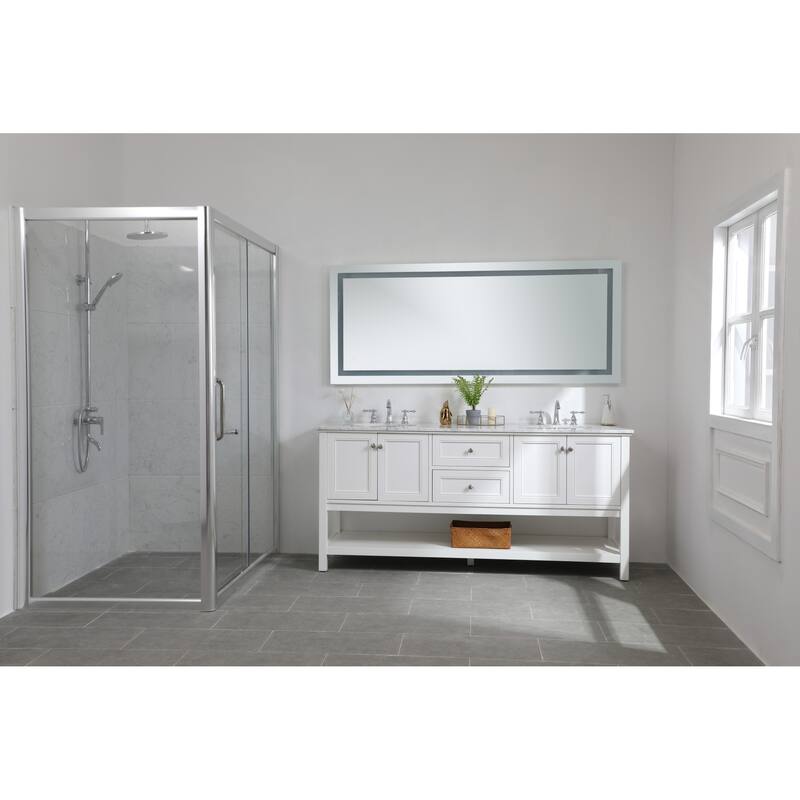 Elegant Lighting Helios 30" x 72" Rectangular Frameless Wall Mounted