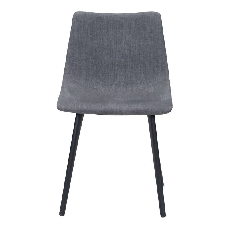 HomeRoots Set of Two Gray And Black Upholstered Fabric Dining Side Chairs - 18.5