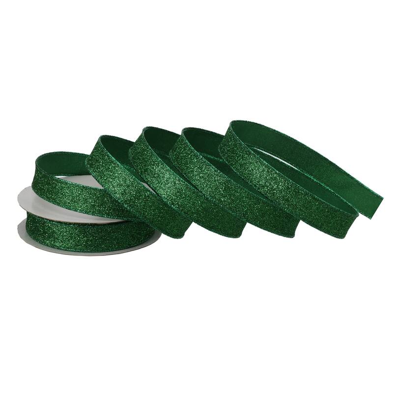1"X20Y Wired Glitter Satin Ribbon