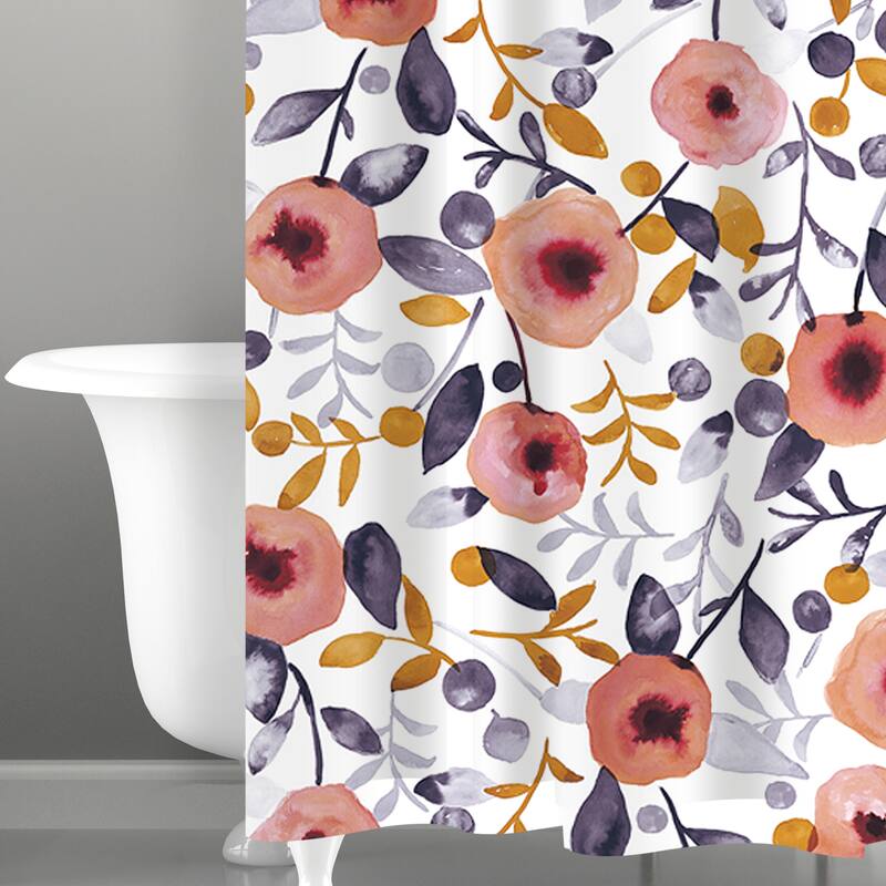 Bath Bliss Shower Curtain Floral Design