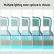 preview thumbnail 5 of 18, Beige Upholstered Platform Bed with Curve LED Headboard, Queen Size