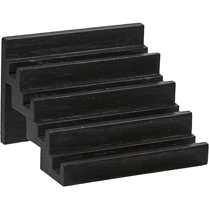Wood Stairstep Coaster Holder - Black