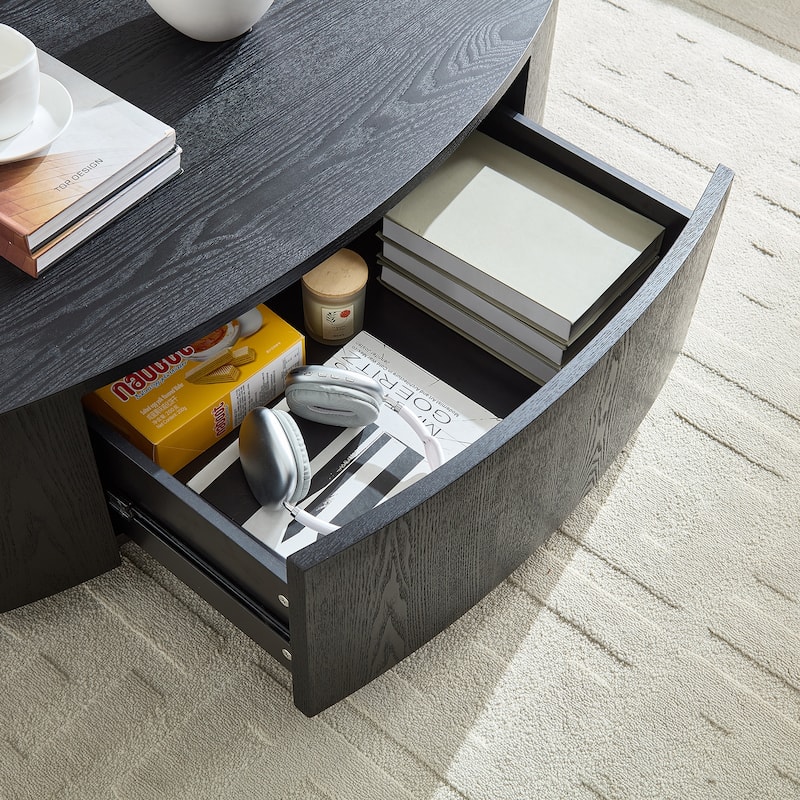 Rossetta Modern Elegant Classic Color Schemes Oval Coffee Table with Single Practical Drawer