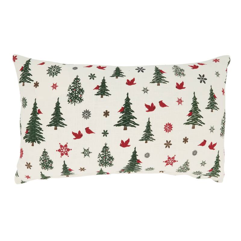 Yuletide Charm Christmas Trees Throw Pillow