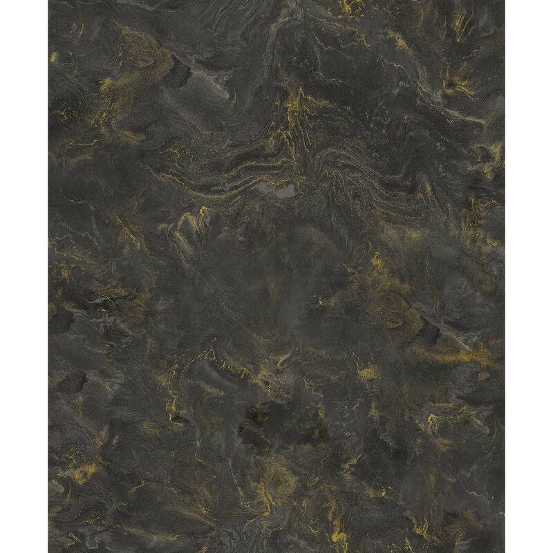 A-Street Prints Meness Black Metallic Marbling Wallpaper