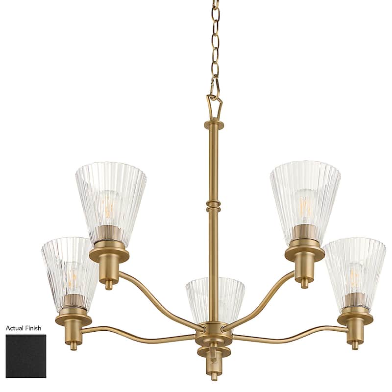 Quorum International 6803-5 Lawton 5 Light 28" Wide Chandelier with - Matte Black
