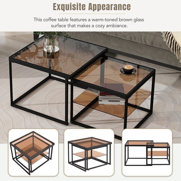 Coffee Table Set with High-low Combination Design,Cocktail Table
