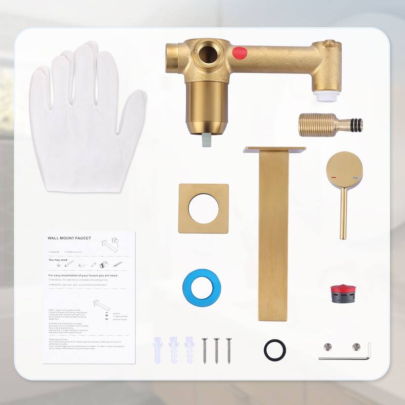 WOWOW Wall Mount Single Handle Bathroom Faucet in Modern