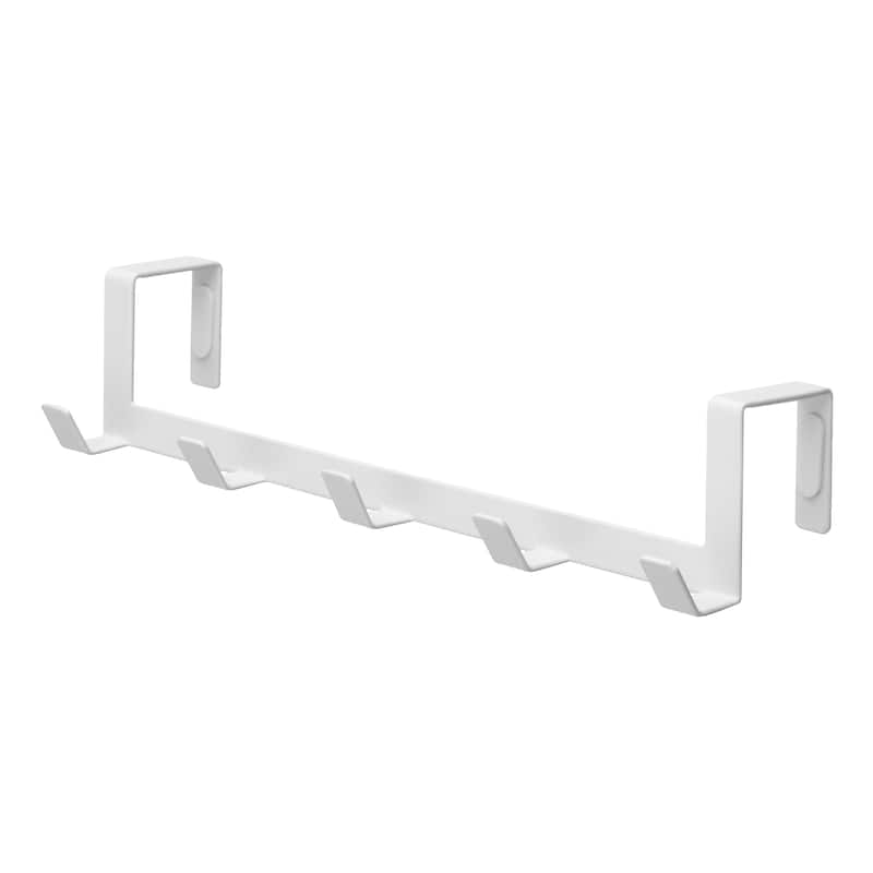 Yamazaki Home Over-the-Door Hanger, Steel, Up To 1.375" Door, Wide, Holds 11 lbs - L 2.76 x W 11.81 x H 2.36 inches - White