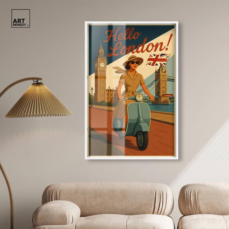 Scooter English Travel Shadowbox by Art Remedy