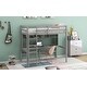 preview thumbnail 3 of 7, Gray Twin Pine Loft Bed with Desk, Shelves, Ladder, High Guardrails