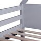 preview thumbnail 9 of 28, Twin over Twin Floor Bunk Bed,Rubber Wood House Shaped Bunk Bedframe