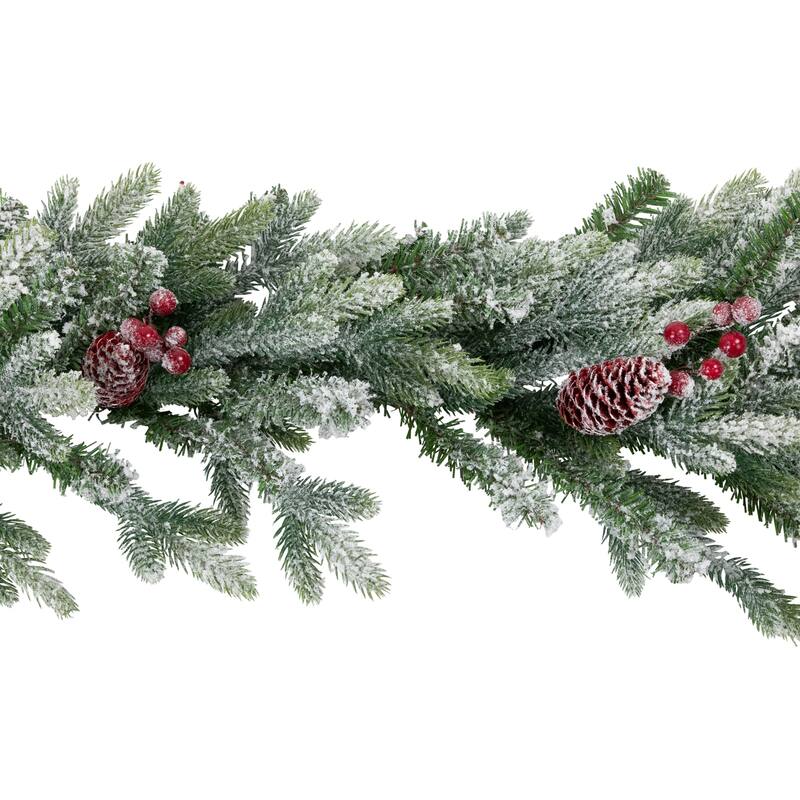 Real Touch™️ Flocked Snowcap Grove Fir Artificial Christmas Garland - 7' x 15" - Unlit