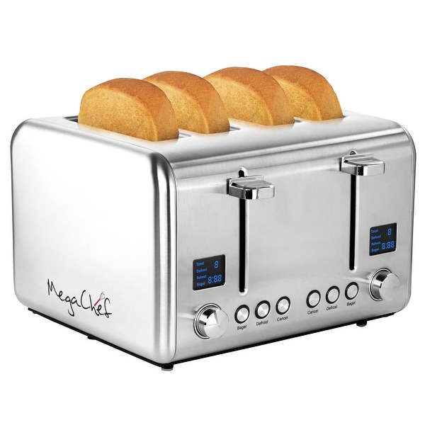 MegaChef 4 Slice Toaster in Stainless Steel Silver On Sale Bed Bath Beyond 32868936