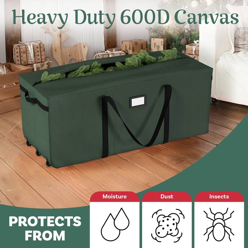 Elf Stor Premium Rolling Christmas Tree Storage Duffel Bag 9' Tree