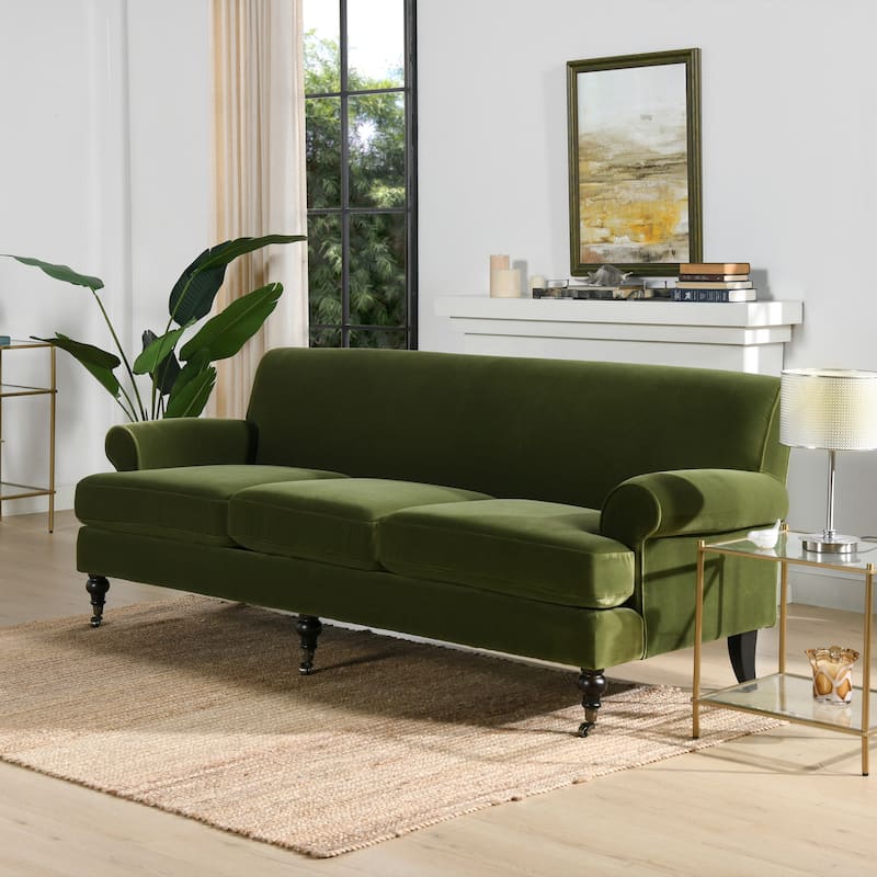Alana Lawson 88 Inch Living Room Sofa – Three Cushion Couch with Rolled Arms and Tight Back – Minimal Assembly Required