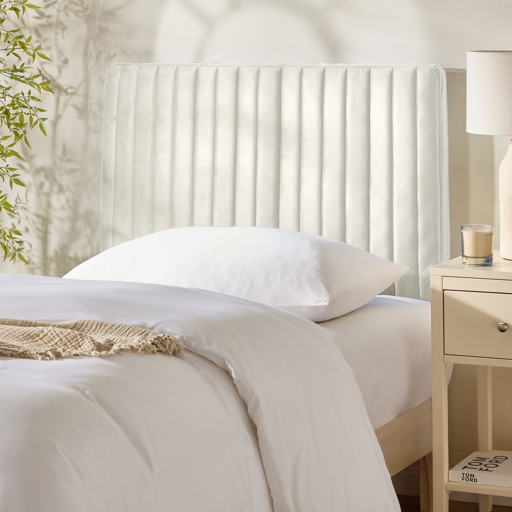 Empyrean Velvet Headboard, Floating Wall-Mounted, Easy Assemble Upholstered Peel & Stick, 3D Soundproof Bed Wall Panels