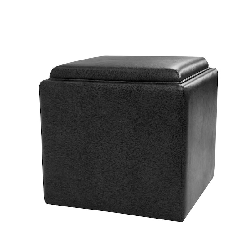 HomePop Storage Ottoman with Tray Top