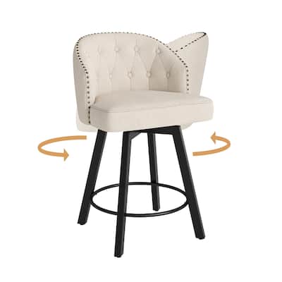 26" Counter Height Bar Stools, Swivel Counter Stools With Backs - 26" H