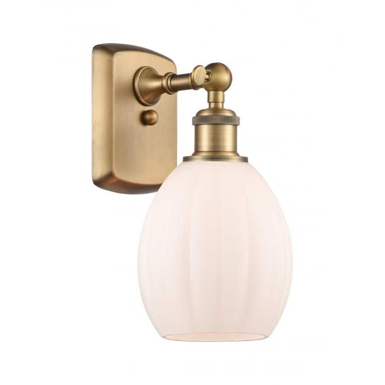 Innovations Lighting Eaton 12" Tall Bathroom Sconce - Brushed Brass / Matte White