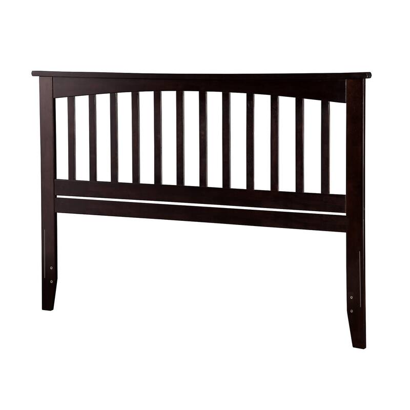 Mission Style Wood Panel Headboard with Crown Molding, USB Charging Port, Fits Standard Bed Frames