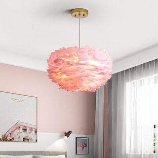 Pink feather chandelier on sale