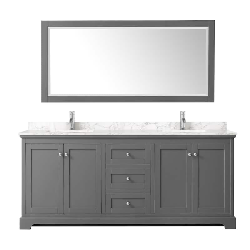 Avery 80 Inch Double Vanity, Cultured Marble Top