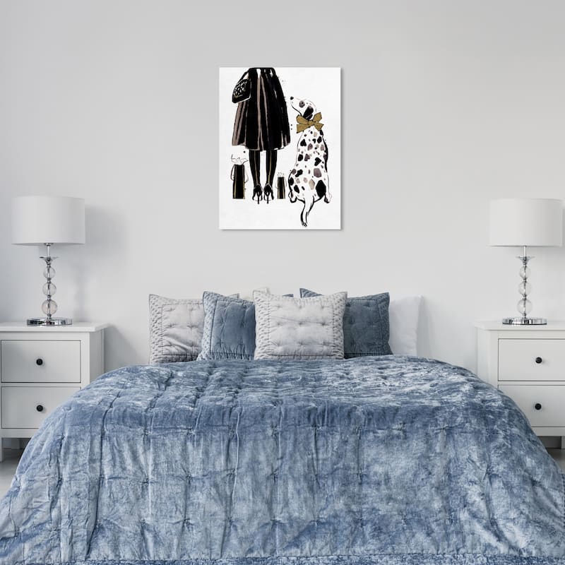 Wynwood Studio Canvas Fashion and Glam Her Best Friend Black and Metallic Gold Glam Wall Art Canvas Print - 36 x 24