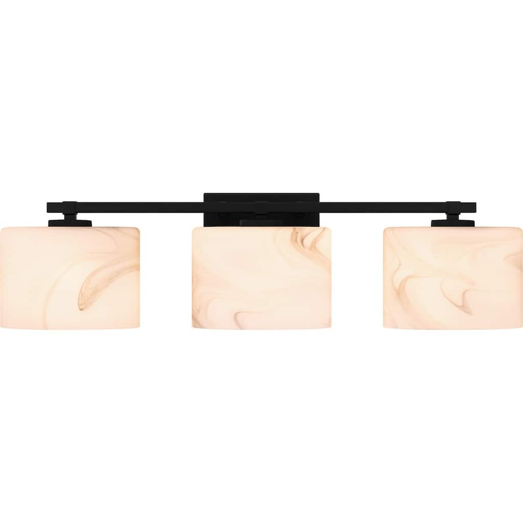 Matte Black Three Light Bath from the Mather Collection