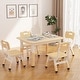 preview thumbnail 16 of 16, Kids Table and Chair Set, Height Adjustable Toddler Table and 4 Chairs Set for Ages 2-10, Graffiti Desktop