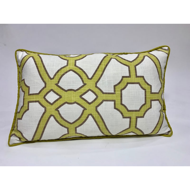 Jiti Indoor Soft Geometric Patterned Decorative Rectangle Lumbar Pillows Cushions for Sofa Couch 12 x 20