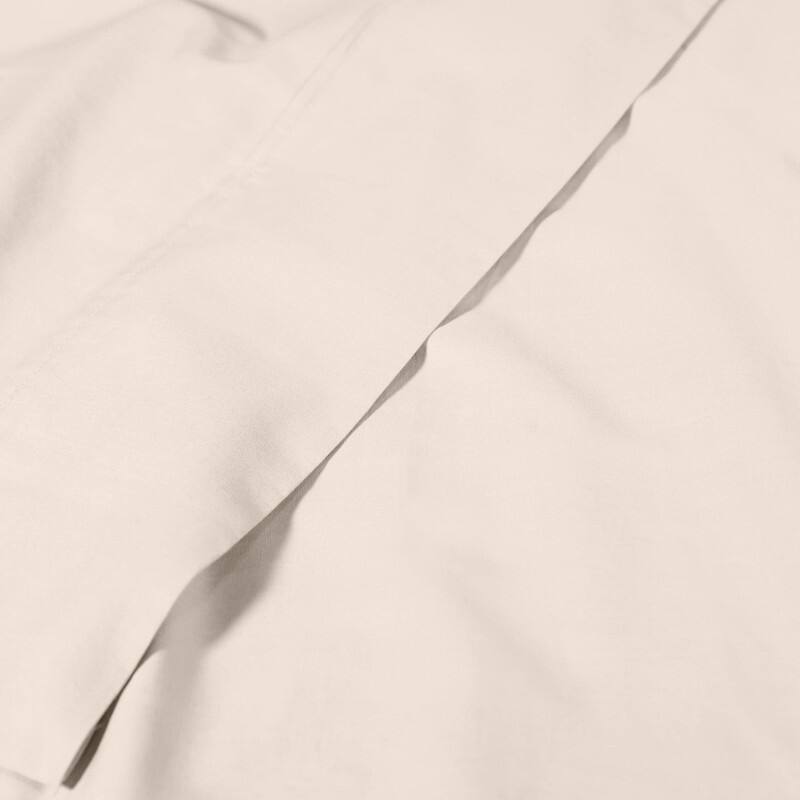 Superior 300 Thread Count Percale Cotton Deep Pocket Bed Sheet Set - Split King - Ivory
