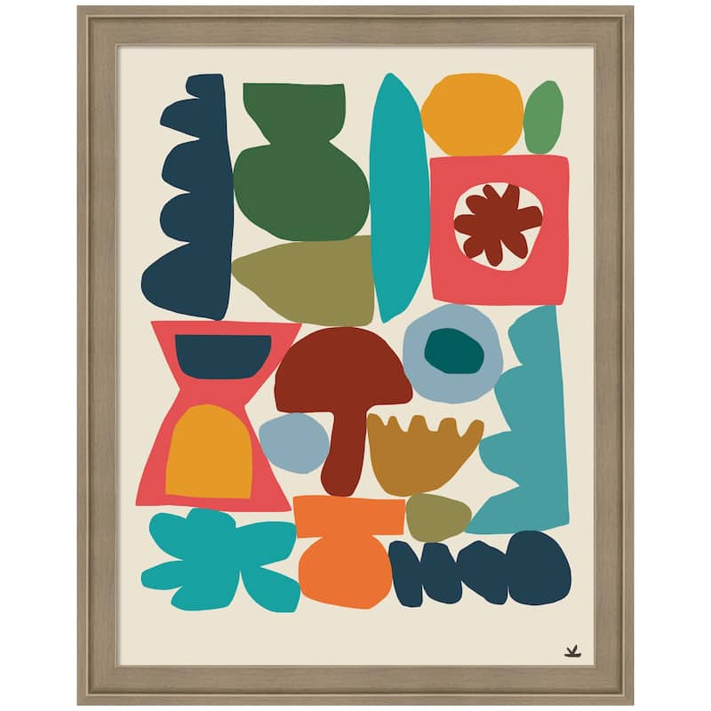 Kate and Laurel Garden Songs Pt 1 by Kelly Knaga Framed Mounted Canvas Wall Art Print - 16x20