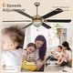 preview thumbnail 10 of 11, Bella Depot 65" Modern Crystal Ceiling Fan 6-speed Reversible Ceiling fan with Remote and Light Kit