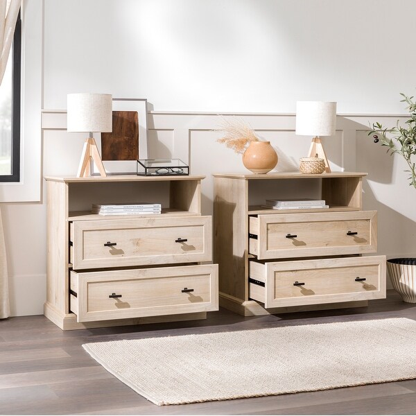 Walker Edison Classic 2-Drawer Nightstand (Set of 2) - On Sale