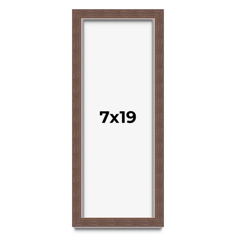 7x19 Shadow Box Frame Brown | 1.125 inches Deep Real Wood Rustic