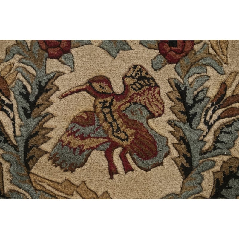Animal Pictorial Aubusson Indian Area Rug Hand-Tufted Wool Carpet - 5'0" x 8'0"
