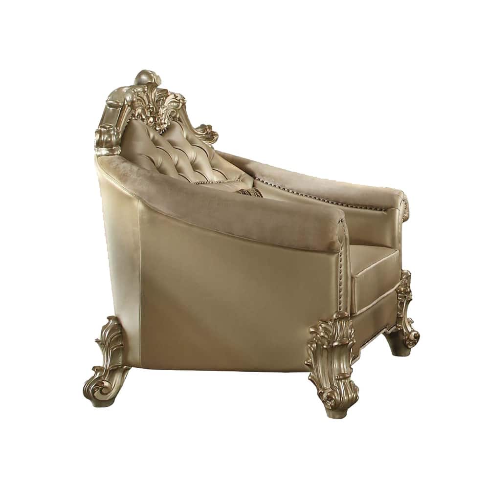 Casada Bone and Gold Patina 1-Pillow Arm Chair