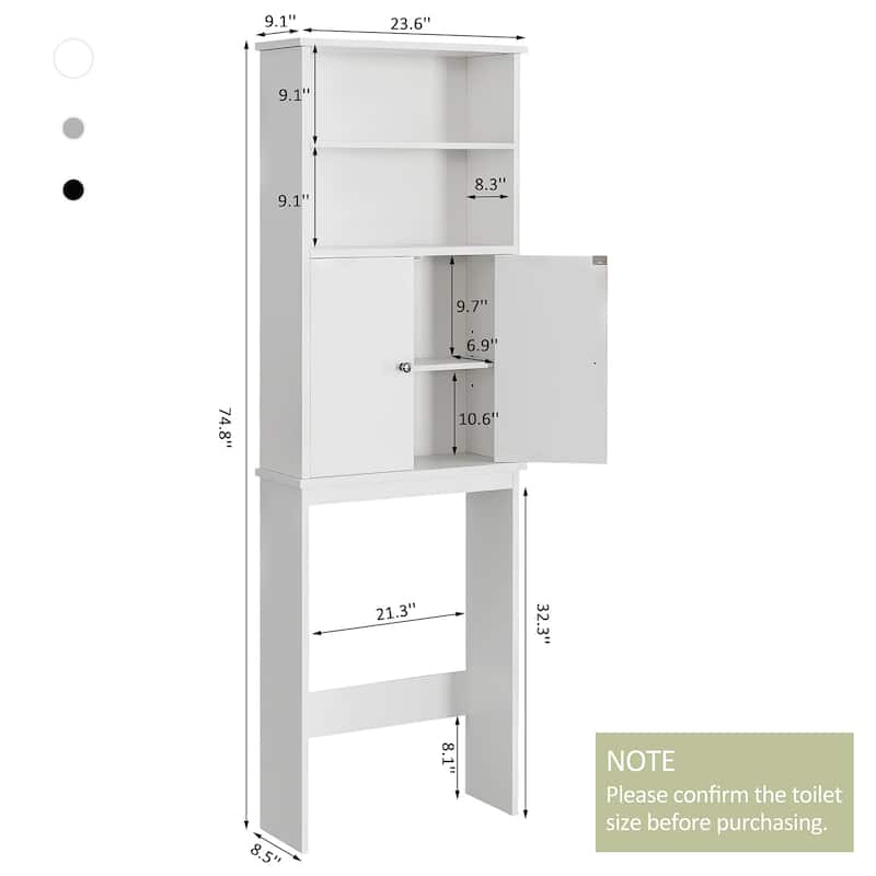 Futzca Over The Toilet Storage Cabinet with Door