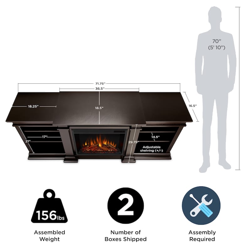 Fresno 72" Media Electric Fireplace by Real Flame