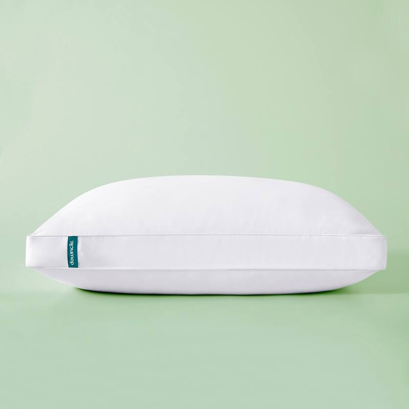 Downcle Adjustable Goose Feather Pillow Recycled Materials Single-Pack. - White