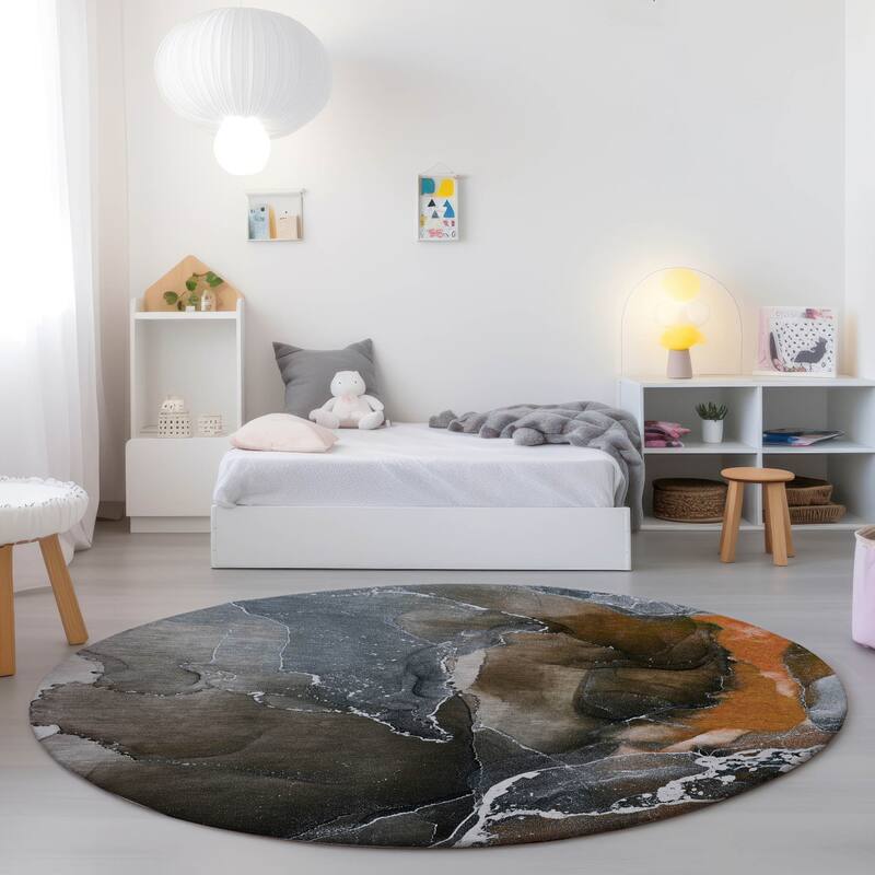 Almilo Modern Art-Inspired Weather Resistant Current & Stylish Outdoor Rug