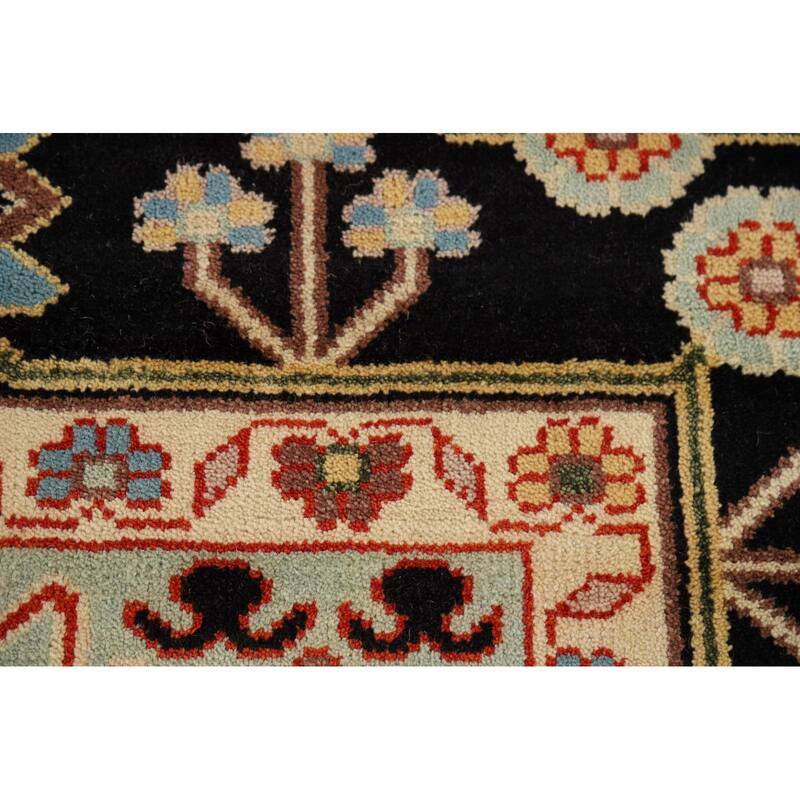 Orange Geometric Kazak Indian Area Rug Handmade Wool Carpet - 7'10" x 9'11"