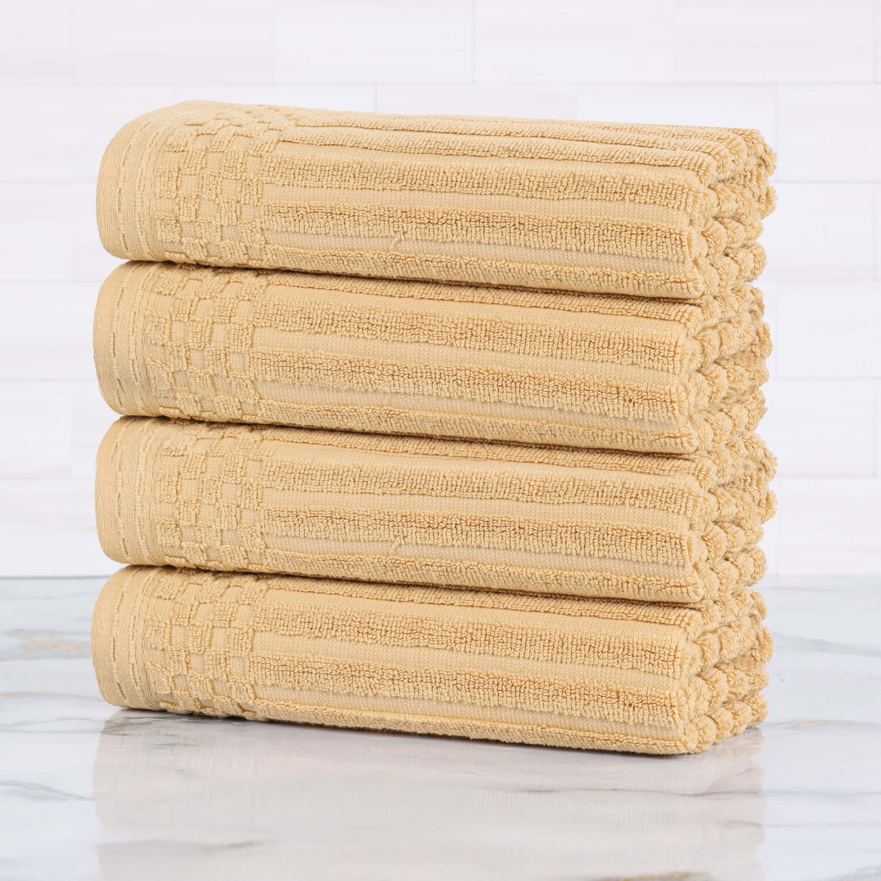 Superior Soho Ribbed Cotton Hand Towel Set of 4