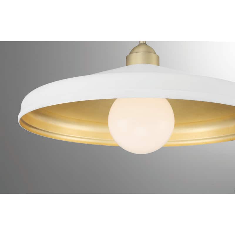 Lumanity Brooks Matte White 18" Adjustable Barn Light Pendant - 18'' D x 18'' W x 6'' H