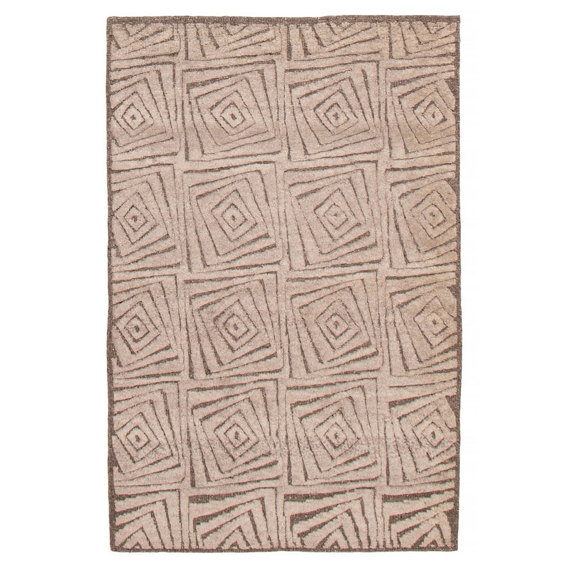 ECARPETGALLERY Hand-knotted Tangier Taupe Wool Rug - 4'2 x 6'3 - Taupe - 4'2 x 6'3