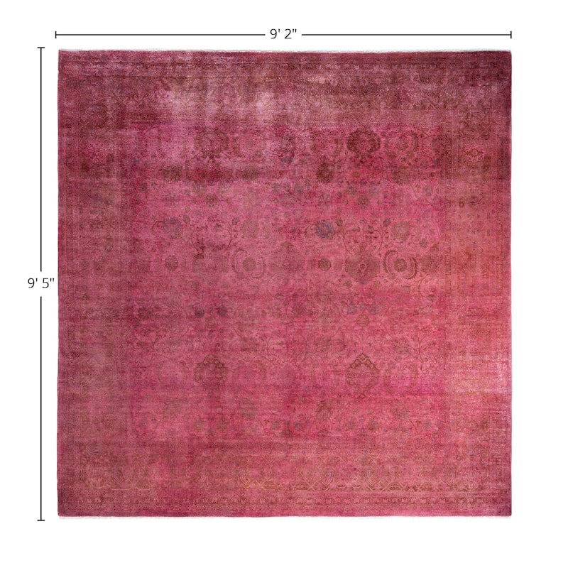 Fine Vibrance One-of-a-Kind Hand-Knotted Area Rug - Pink, 9' 2" x 9' 5" - 9' 2" x 9' 5"