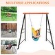 preview thumbnail 1 of 3, Transform Your Backyard with Our Kids Swing Sets for All Ages - 77.9"(L) x 63.4"(W) x 73.2"(H) Orange