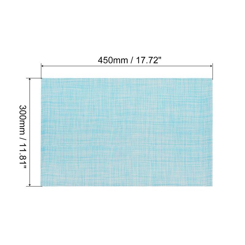Place Mats, 450x300mm Table Mats Set of 8 PVC Washable Woven Placemat - Blue