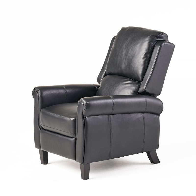 Contemporary Manual 2-Position Recliner with Rolled Arms for Primary Living Space